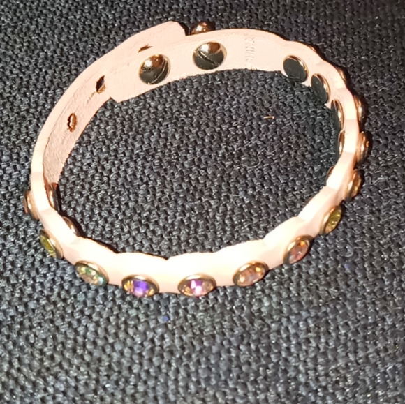Pink Leather Strap Bracelet